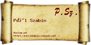 Pál Szabin névjegykártya